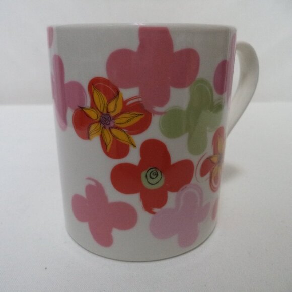 Starbucks Floral Sunflower Mug Cup red pink Micro Dish safe Groovy 2007 Ceramic - Picture 7 of 11